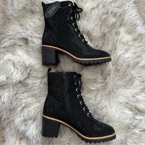 INC Rhinestone Almond Toe Mid-Calf Boots